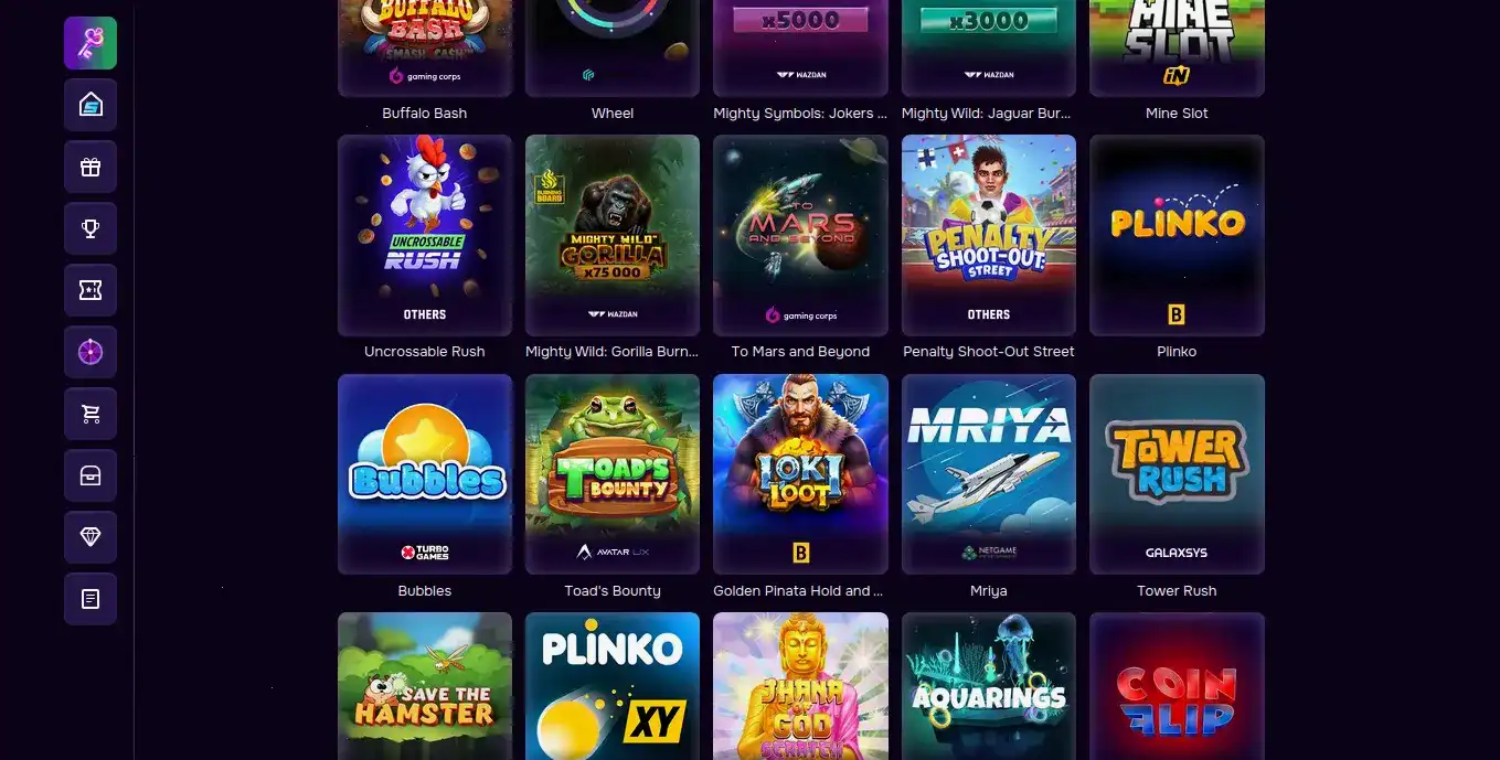 Интерфейс QQBET казино с игровыми автоматами